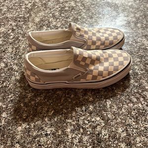 Vans slip on checkered blue